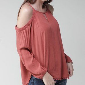 3/$15 Aeropostale Cold Shoulder Blouse Long Sleeve Blouse